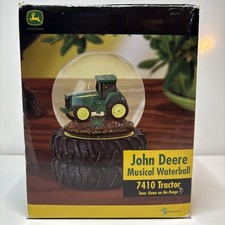 John Deere 7410 Tractor Musical Waterball Snow Globe Enesco Home On The Range