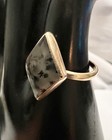 10K Yellow Gold KITE-SHAPE MOSS AGATE Band RING Sz 7 Vintage TESTED 2.89gr — photo 5