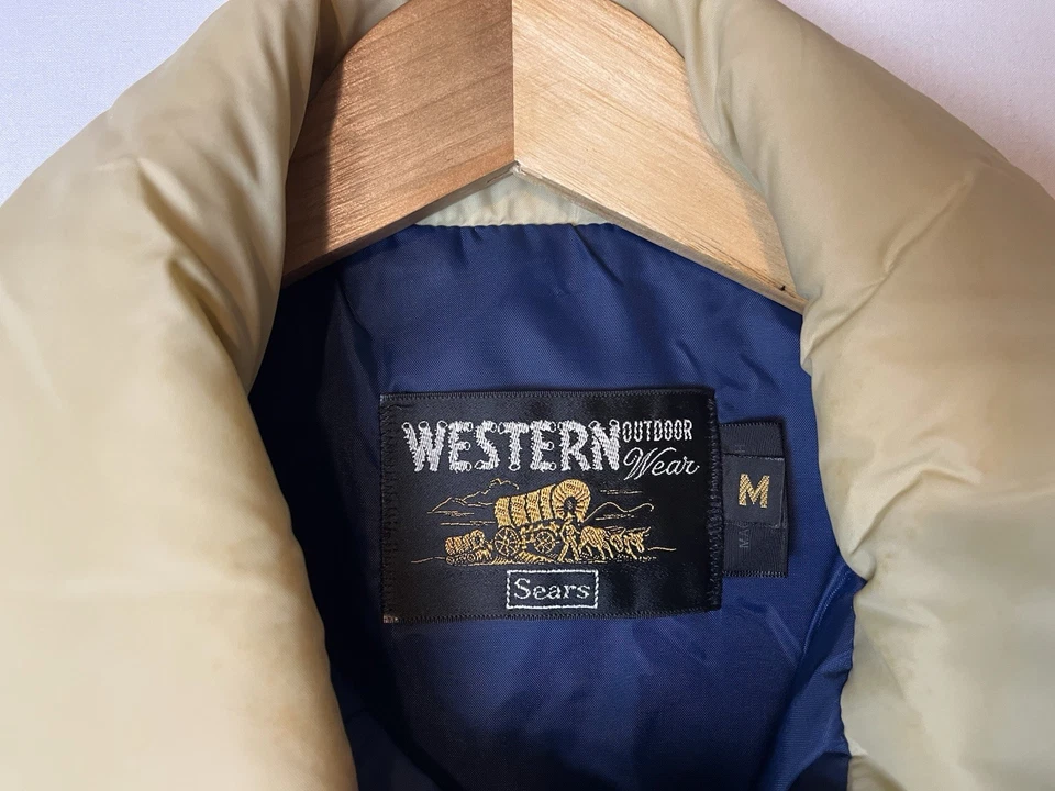 Vintage Sears Western Outdoor Wear Kelso 70s Show Puffer Vest Blue Medium EUC - Image 2 of 4