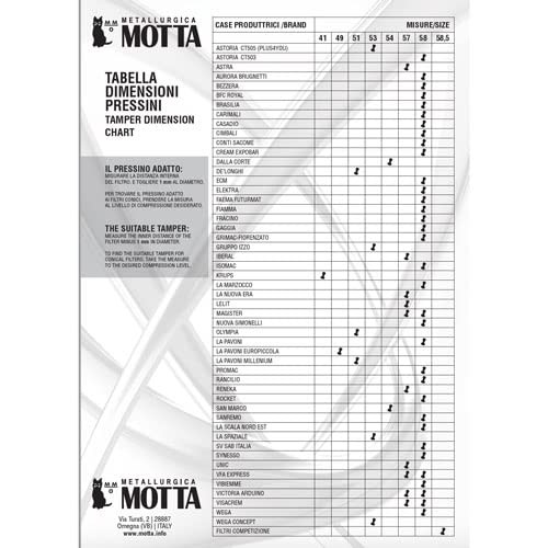 Metallurgica Motta Striped Wood Espresso Coffee Tamper With Flat 58 mm