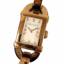 Gucci 6800L Ladies Bangle Watch Shell Dial Quartz Gold Pre-owned