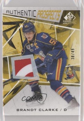 2021 Upper Deck SP Game Used CHL Edition Gold 38/49 Brandt Clarke #44 Patch 1n3b