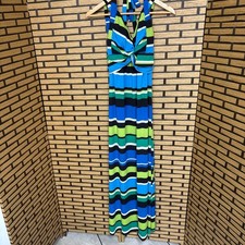 Maurices Blue And Green Stripe Maxi‎ Dress Size 0