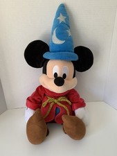 Disney Parks Mickey Mouse Plush Fantasia Sorcerer Wizard Hat Stuffed Toy 24"