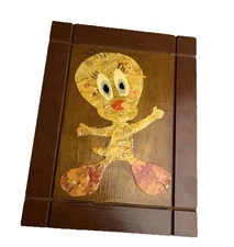 Handmade Unique Tweety Bird Art Modern Using Puzzle Piece Collage Vtg Warner Bro