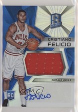 2015-16 Panini Spectra Jersey Prizms Cristiano Felicio #133 Rookie Auto RC r7o
