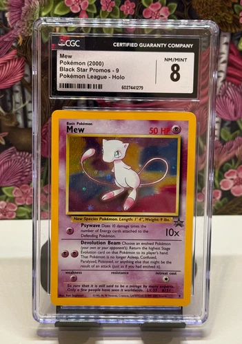 Mew Black Star Promo No. 9 Pokémon League Holo 2000 English Swirl CGC 8