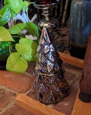 Yankee Cande White Spruce & Grapefruit Silver Candle Shaped 8.75" Evergreen Tree