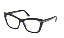 NEW TOM FORD FT5826-B 001 SHINY BLACK/CLEAR BLUE LIGHT BLOCK 55MM AUTHENTIC