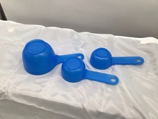 VTG Evans Blue Nesting Measuring Cups 1 Cup 1/3 Cup 1/4 Cup Made In USA Plastic