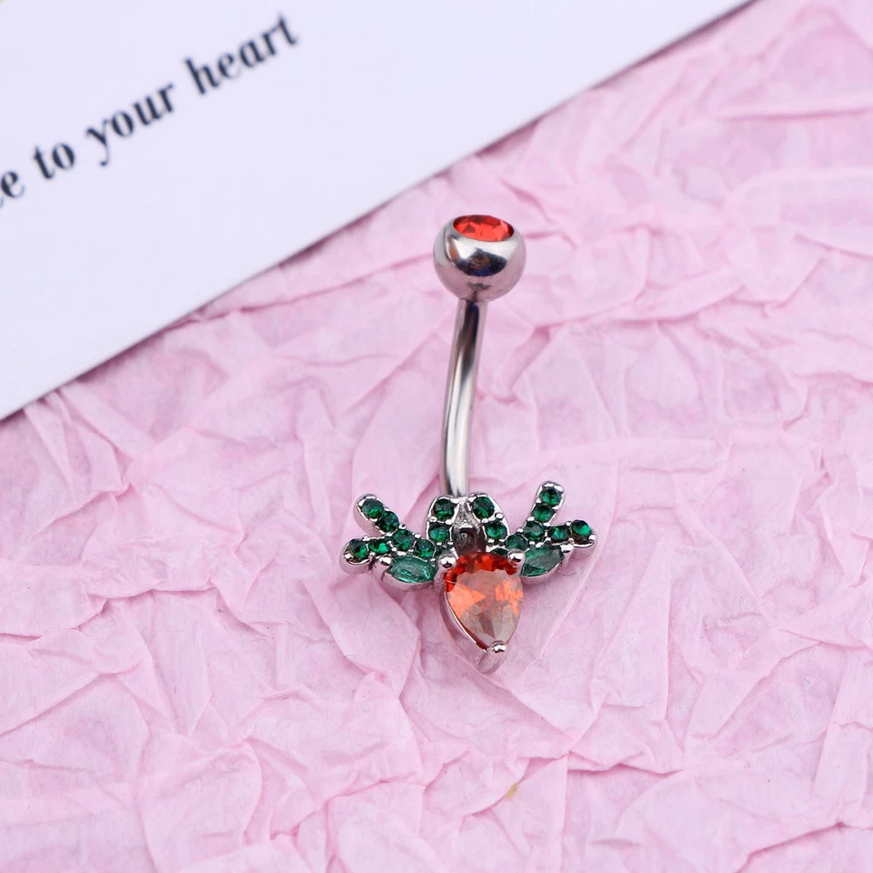 Anillo Ombligo Navidad 14G 316L Barra Acero Quirúrgico Ombligo Piercing Joyería Foto 4 de 4