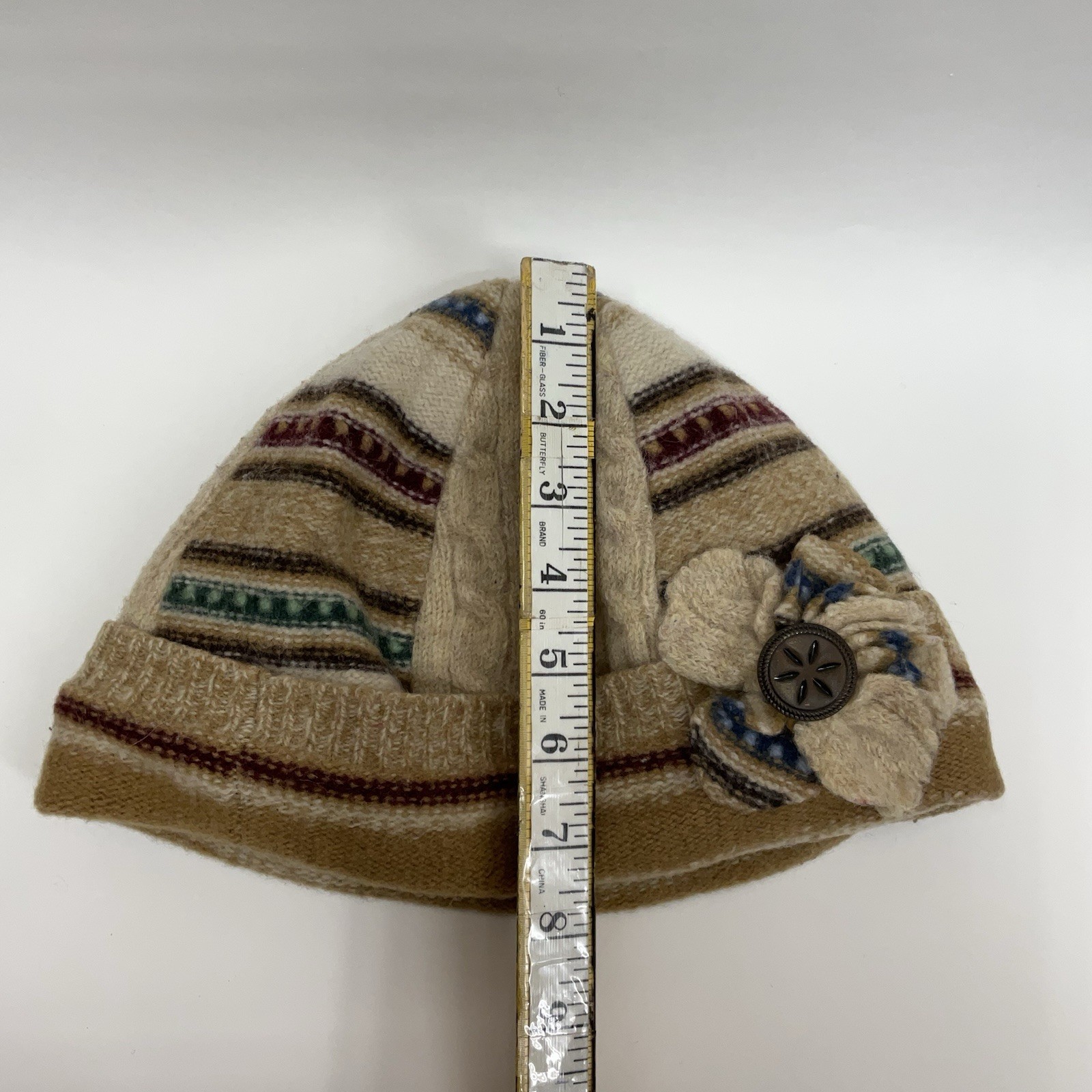 Wiki Wool Works Walking Hat Patch Work Beanie Bei… - image 10