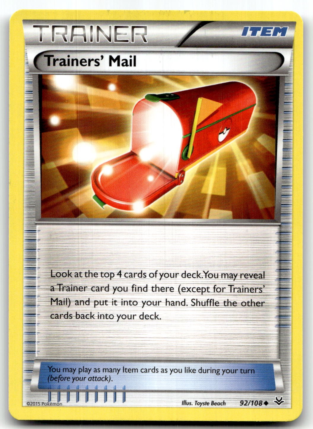 Trainers' Mail 92/108 XY - Roaring Skies Uncommon Normal Pokemon TCG NM