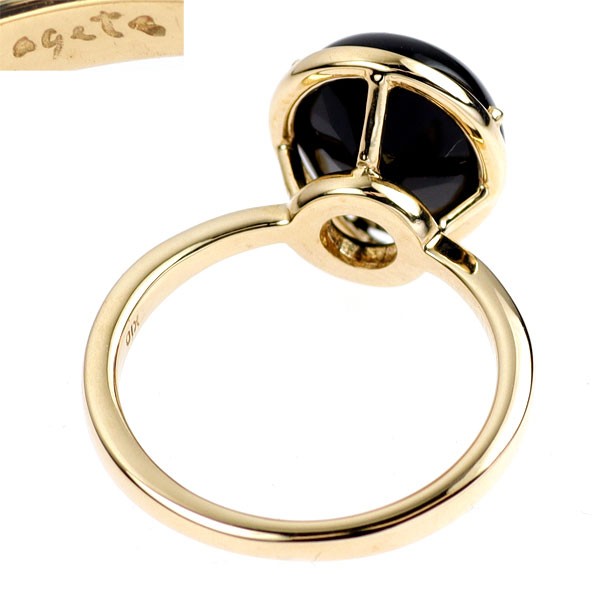 Agate K10YG onyx ring - Auth free shipping from Japan- Auth SELBY_JAPAN