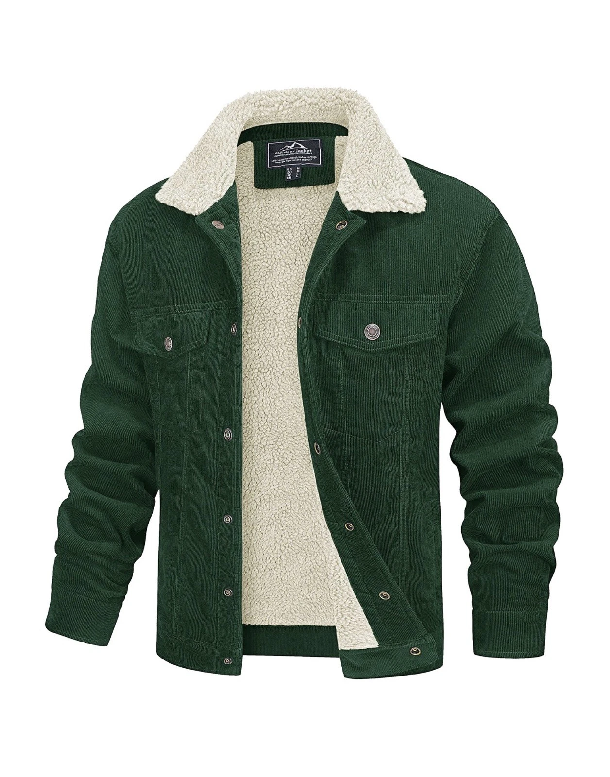 XXL Men's Corduroy Jacket Fleece Sherpa Lined Winter Coats Warm Cotton Trucker
Opens in a new window