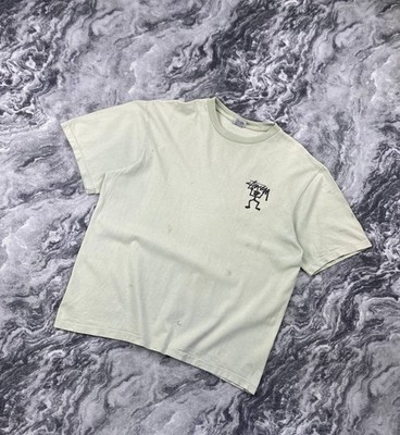 Vintage Stussy Made USA Stickman Lombok Big Logo T-Shirt Men Size