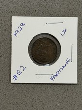 🚦1928 UNITED KINGDOM BRONZE FARTHING🚦GREAT DETAIL UK KING GEORGE V #B2🚦