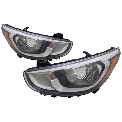 Headlight Set For 2015-2017 Hyundai Accent CAPA HY2502192 HY2503192 Halogen