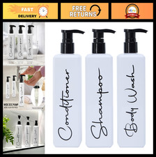 Spa-Inspired Refillable Shampoo  Conditioner Dispenser Set - 3 Pump Bottles for
