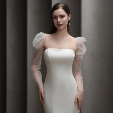 Elegant Transparent Bridal Sleeves Breathable Thin Wedding Long Sleeves Arm Cove