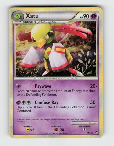 Xatu 11/95 Holo Rare HGSS Unleashed Pokemon 2010 Lightly Played