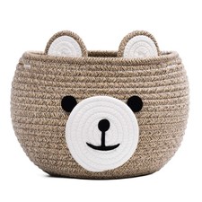 Baby Basket for Nursery, Bear Gift Baskets for Kids, Baby Shower Basket with ...