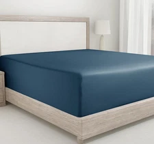 Fitted Sheet Queen Size Cotton, Deep Pocket Soft 400 Thread Count 100% Cotton Sa