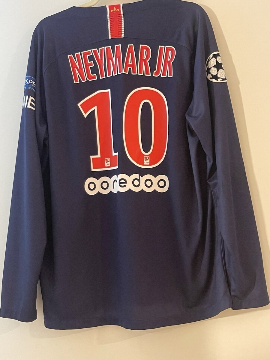 PSG 2018/19 Long Sleeve Neymar Jr. #10 Fly Emirates Nike XL Soccer