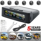 Solar TPMS LCD Tire Pressure Monitor System 6 External Sensors For Car RV Truck