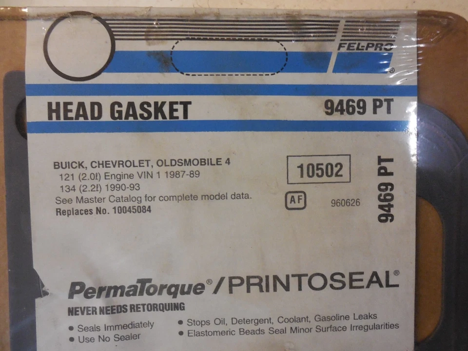 Juego de juntas de culata FEL-PRO 9469PT para 87-91 Chevrolet Corsica 87 Buick Skyhawk Foto 2 de 3