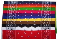 24 pack ASSORTED COLORS PAISLEY BANDANA headband HANKERCHIEF wrap bandanas NEW