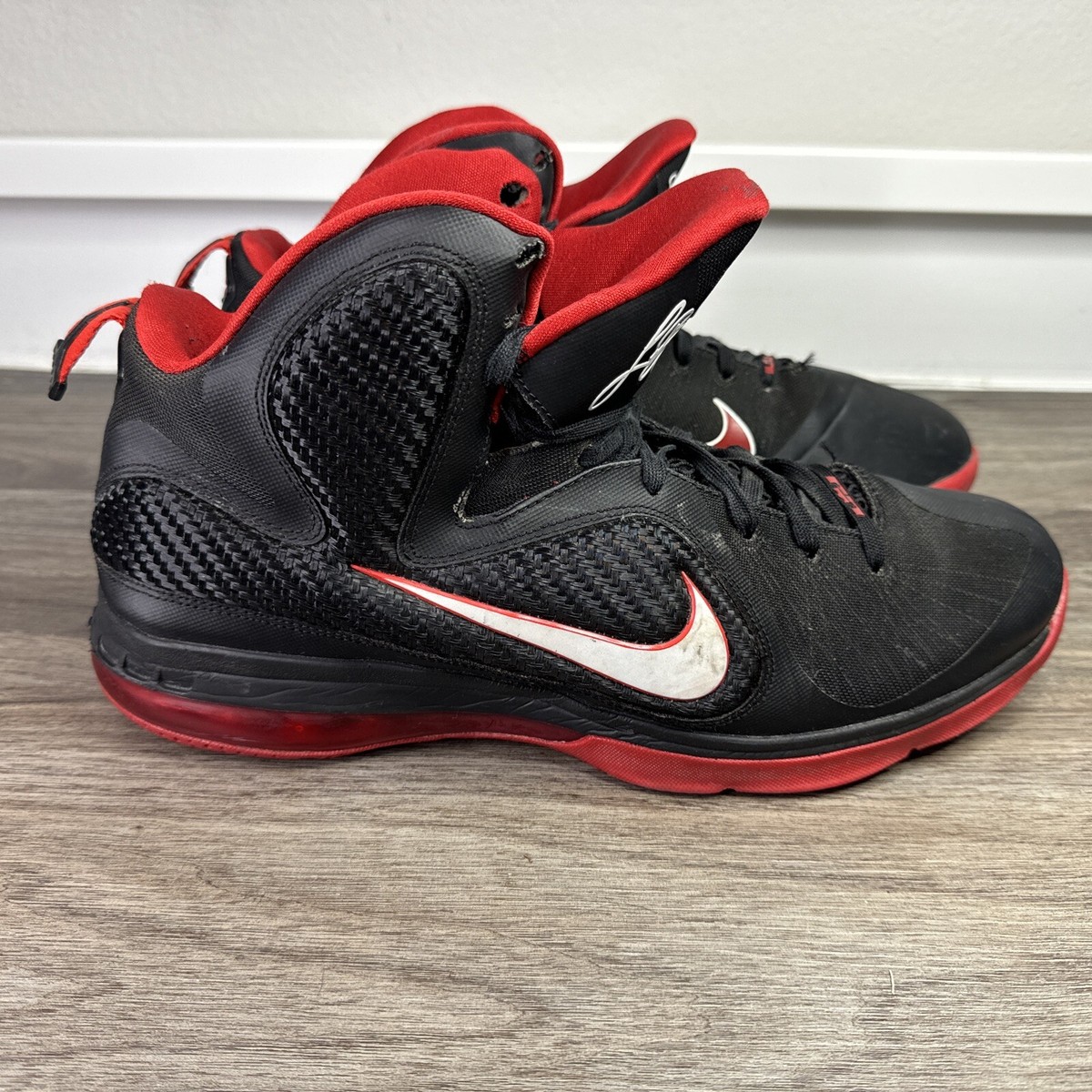 Nike LeBron 9 Miami Heat Away Men's Size 13 Red Basketball