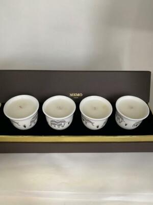 4 x 1 oz. Amber from African Leather Candle in Egg cups Set NEW