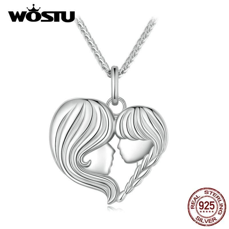 Fashion Mother Heart Jewelry Necklaces Romantic Multicolor Silver 925 Modern