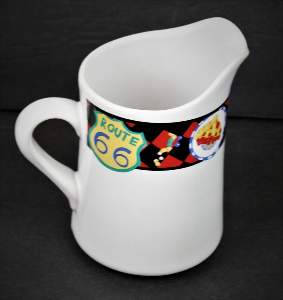 Sakura Stoneware Creamer Roadside Route 66 Diner Kitchy Restaraunt Ware 1993 - Image 2 of 4