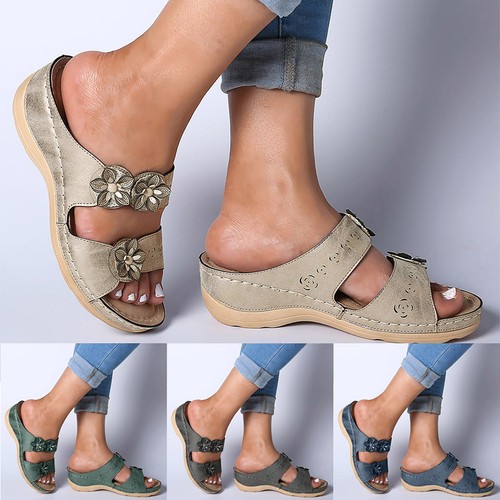 Beach Sandals For Women Open Toe Thick Bottom Comfortable Shoes Wedges Slippers