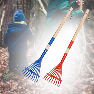 2Pcs Garten Rake Heavy Duty Quick Clean up Blatt Rake für Rasenflächen
