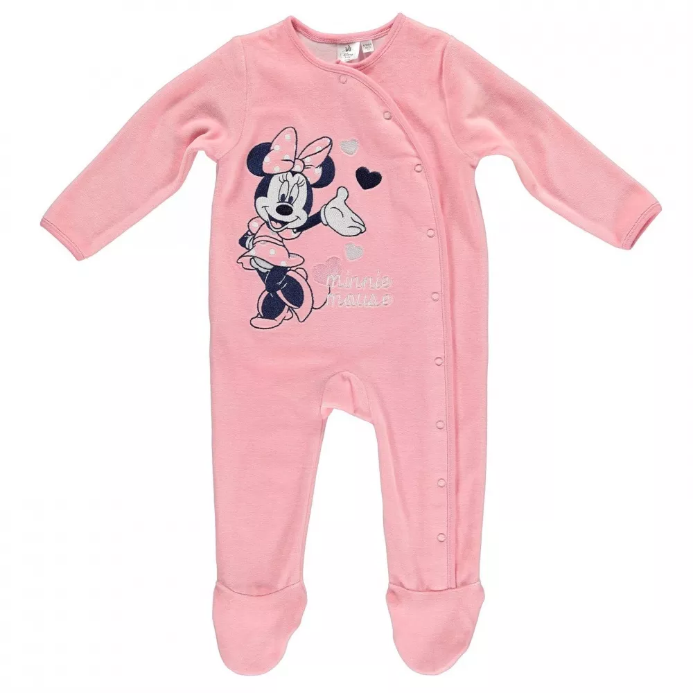 DISNEY BABY pyjama bébé velours MINNIE rose taille 6-9 ou 12-18