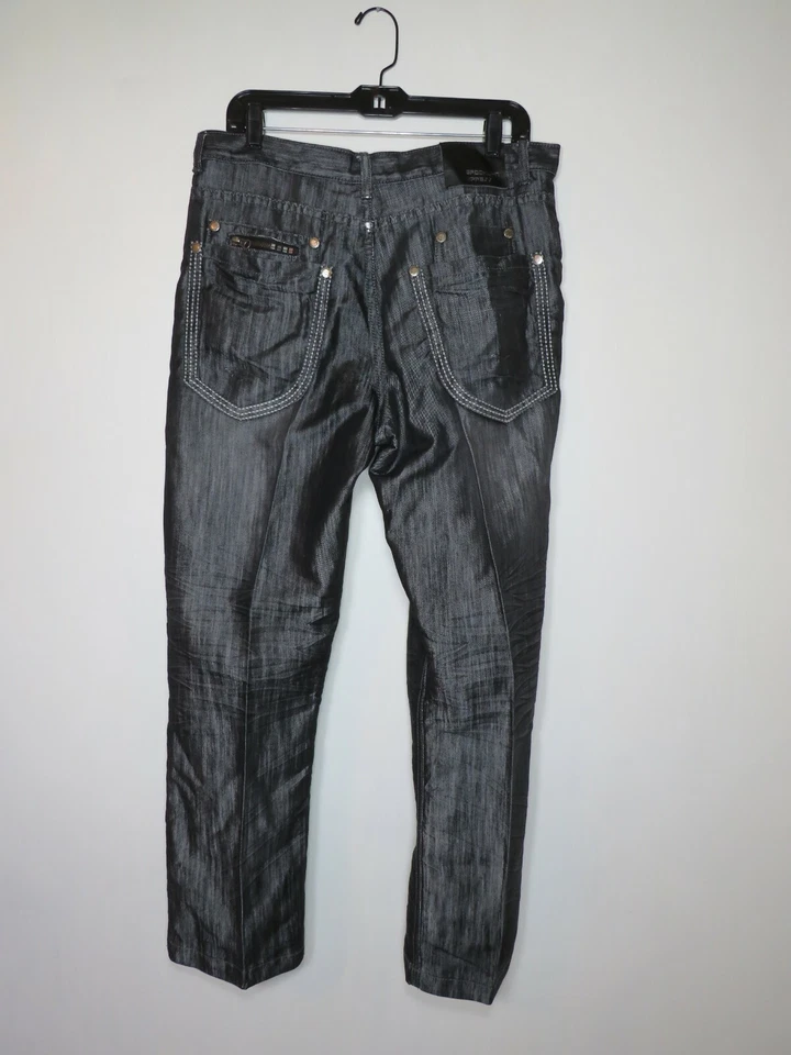 Pantalones negros desgastados Brooklyn Express para hombre talla 34/30 con varios bolsillos Foto 2 de 4