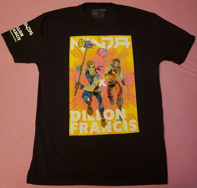 Official Ninja x Dillon Francis 2018 Twitch Con Exclusive T-Shirt Tee Mens Large