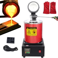 3KG 110V Digital Metal Melting Furnace Kit Smelter Refining With Ingot Mold