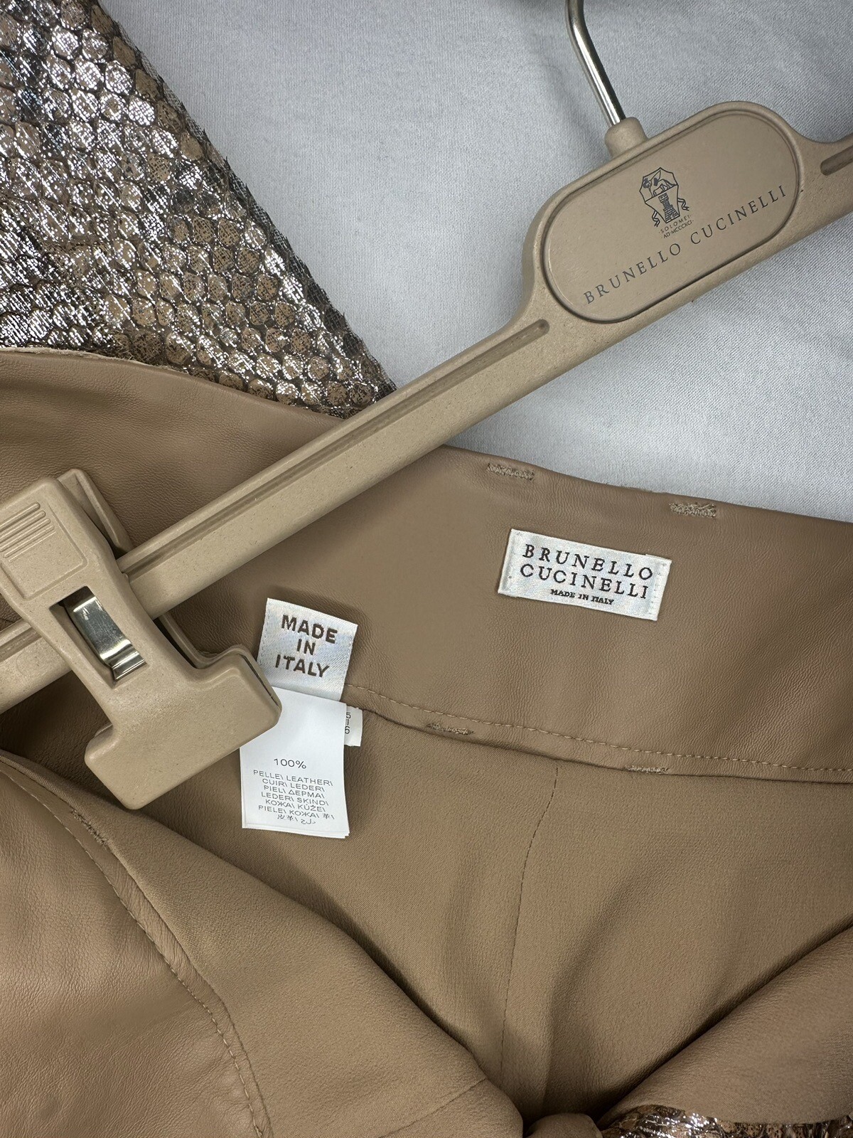 Women’s Brunello Cucinelli Metallic Python Croppe… - image 5