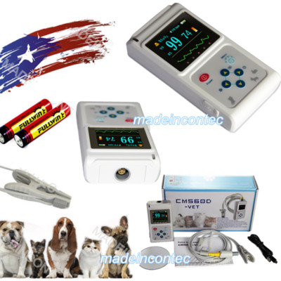 New Veterinary CMS60D Hand held Pulse Oximeter With Vet Probe,Battery
