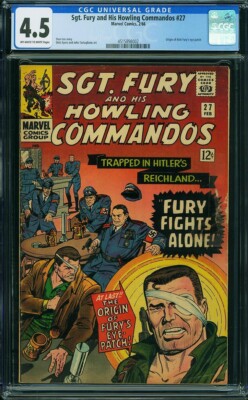 SGT FURY HIS HOWLING COMMANDOS 24 CGC 4.5 OWW PAGES ORIGIN OF FURY'S PATCH B6