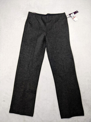 Gloria Vanderbilt Jolie Ponte Pant Womens 8S Gray Pull On Straight Mid Rise