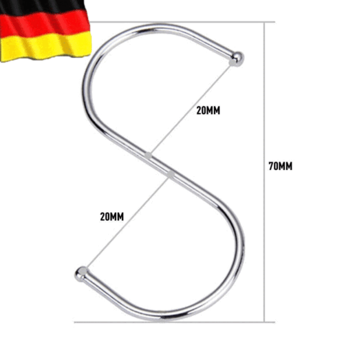 50/100STK S-Haken Küchenhaken Fleischerhaken Metallhaken Edelstahlhaken S-Form - Bild 10 von 14