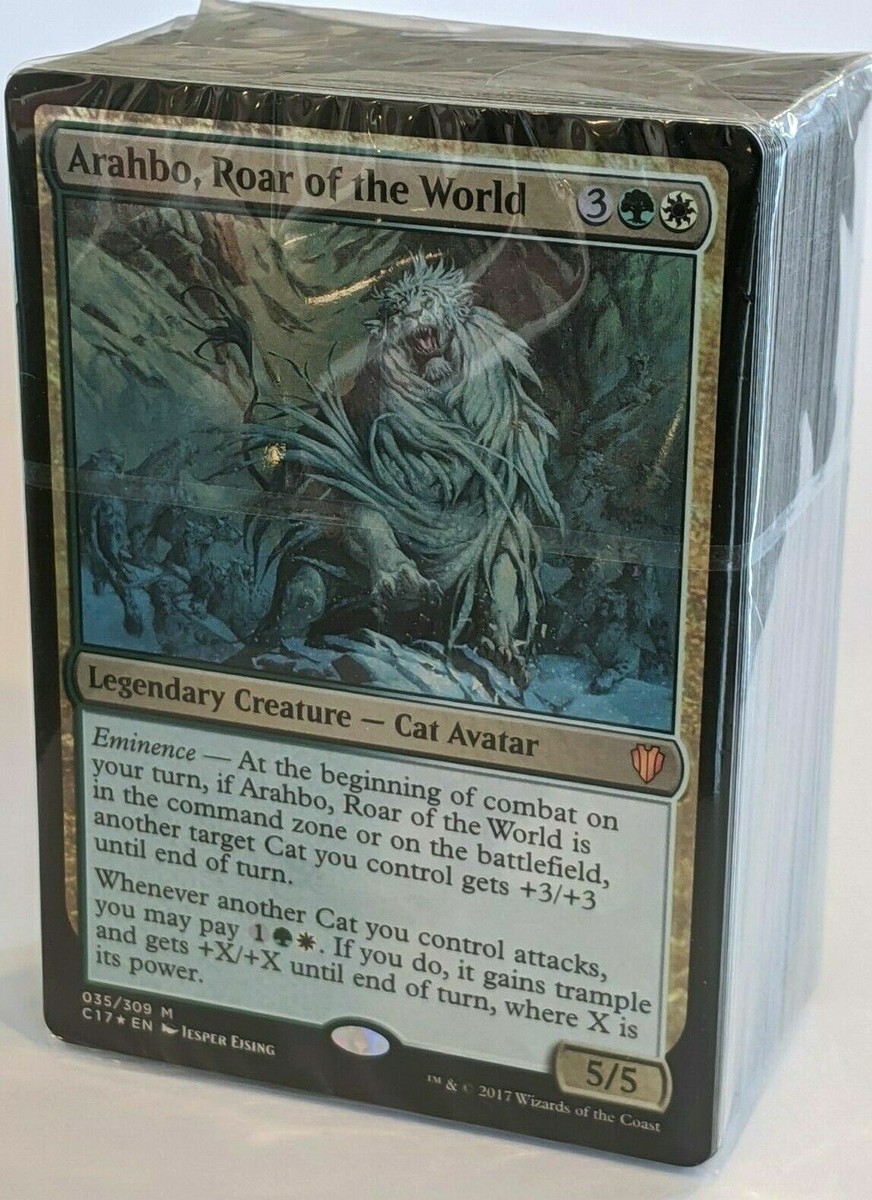 mtg arahbo commander deck MTG Commander Deck Cats EDH Deck Arahbo, Roar of the World 100 Magic Cards  Custom Deck Cat Tribal main image 1