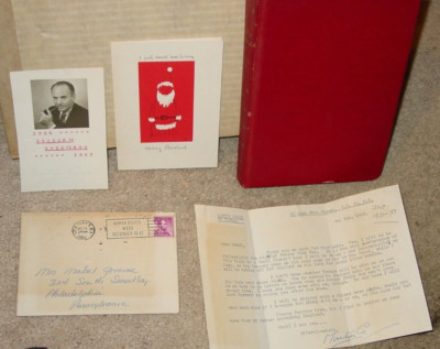 1952 HERES A HOW DE DO GILBERT SULLIVAN MARTYN GREEN SIGNED LOT CHRISTMAS CARD +