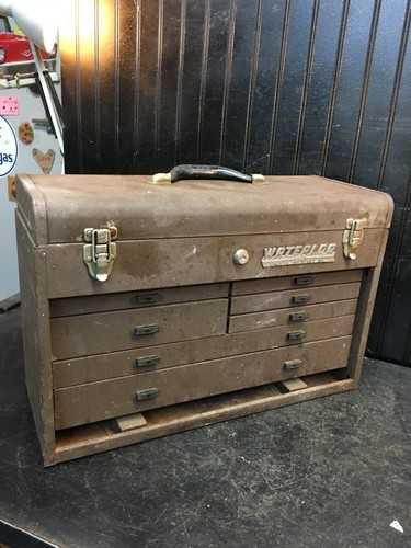 Vintage Waterloo 7 Drawer Tool Box 20.5IN X8.5IN X 13.5IN Wards With Key