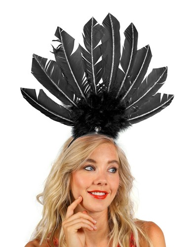 Showgirl Headdress - Black Feather | eBay